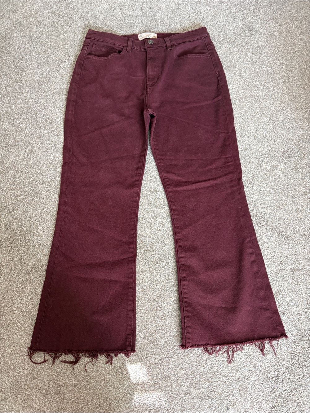 Current/Elliott Pinot Cropped Frayed hem bootcut jeans Women’s size 30/10